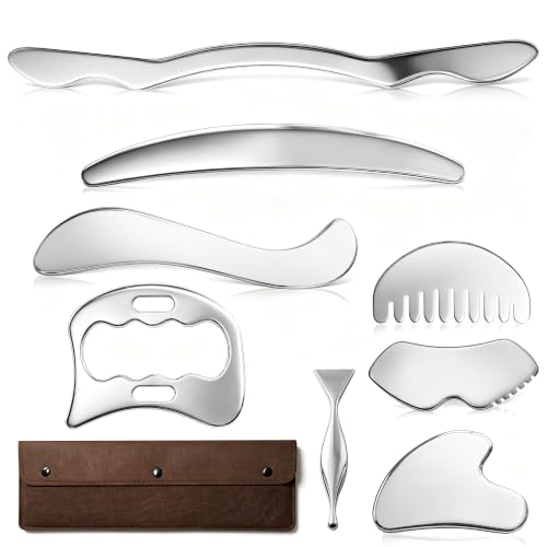 8-in-1 Stainless Steel Gua Sha Massage Tool Set