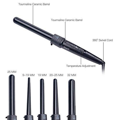 5-in-1 Ceramic Hair Curling Wand & Waver Styling Tool