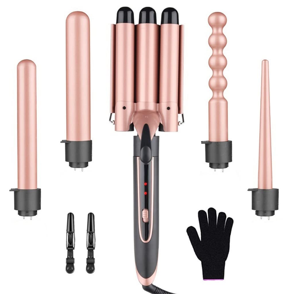 5-in-1 Ceramic Hair Curling Wand & Styling Tool