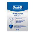 Oral-B Threader Floss 30 Count: 6 Envelopes of 5 Threaders (Pack of 12)