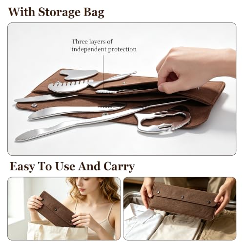 8-in-1 Stainless Steel Gua Sha Massage Tool Set