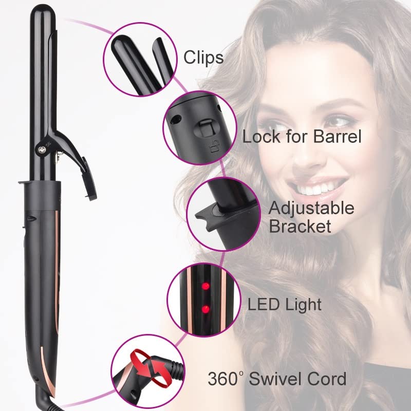5-in-1 Ceramic Hair Curling Wand & Styling Tool