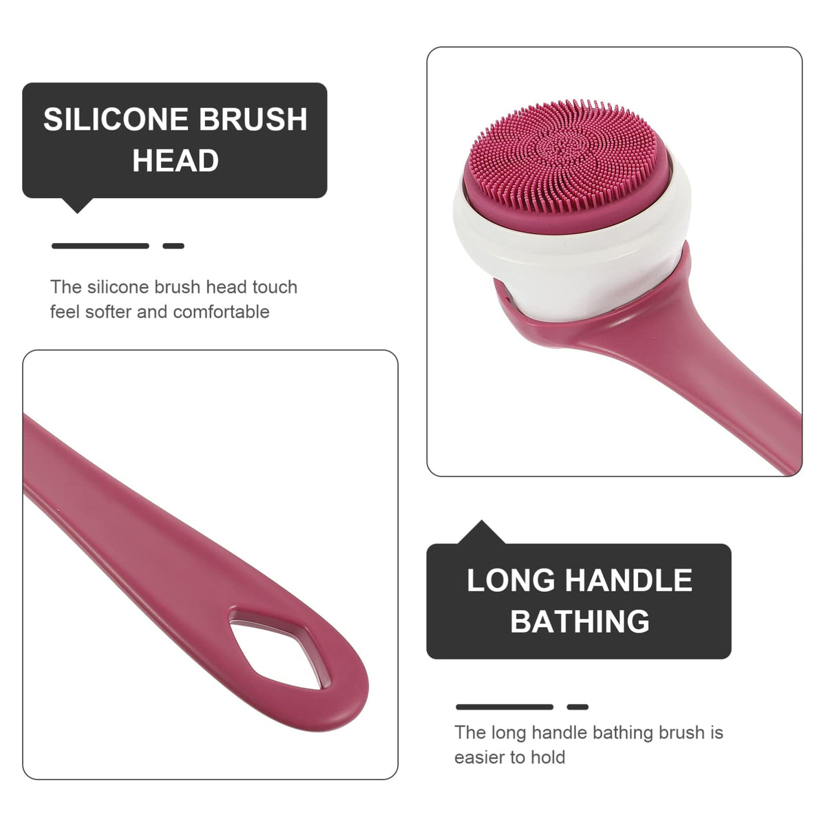 Electric Body Brush with Long Handle, Rechargeable Exfoliating Shower Scrubber