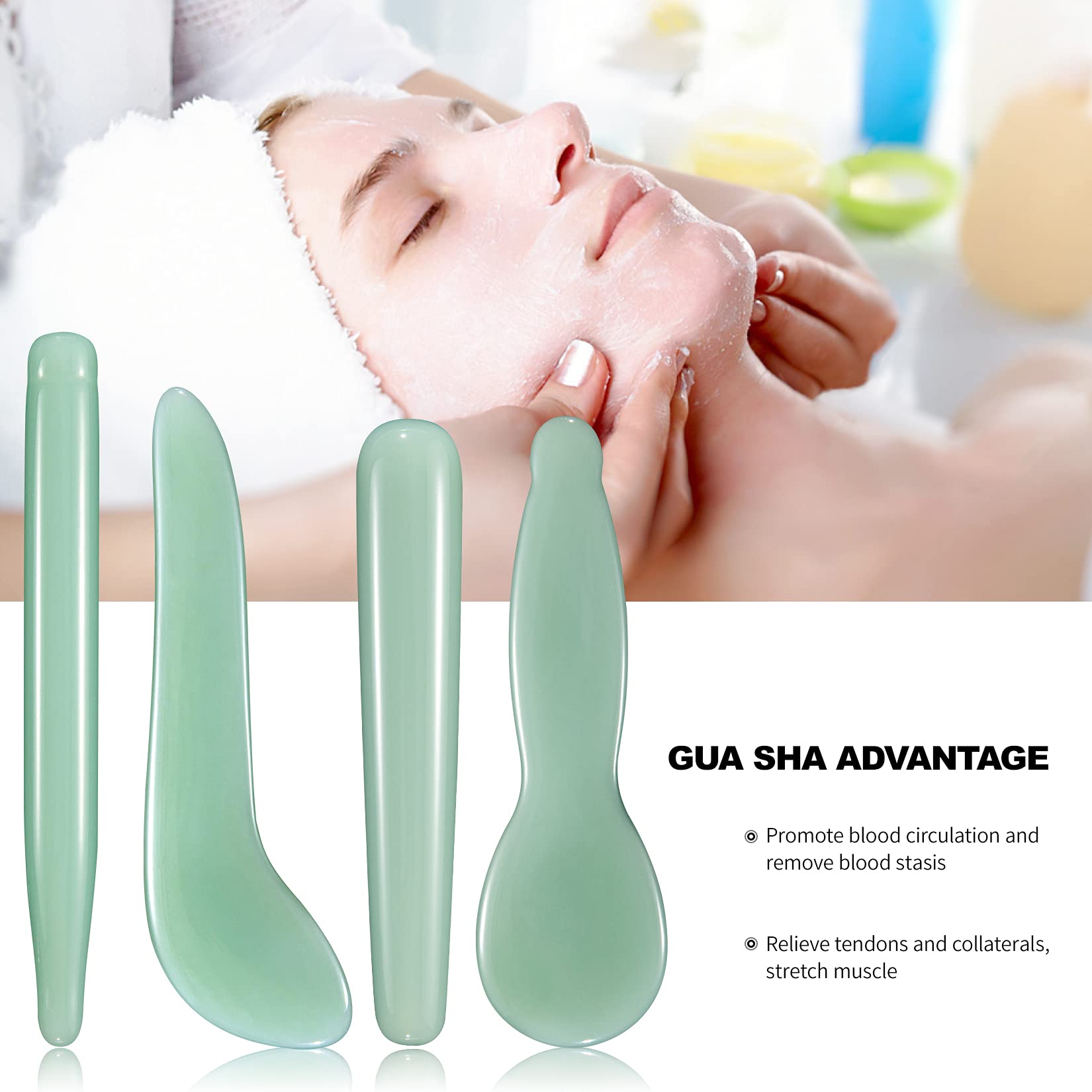 Natural Jade Gua Sha Massage & Facial Scraping Tool