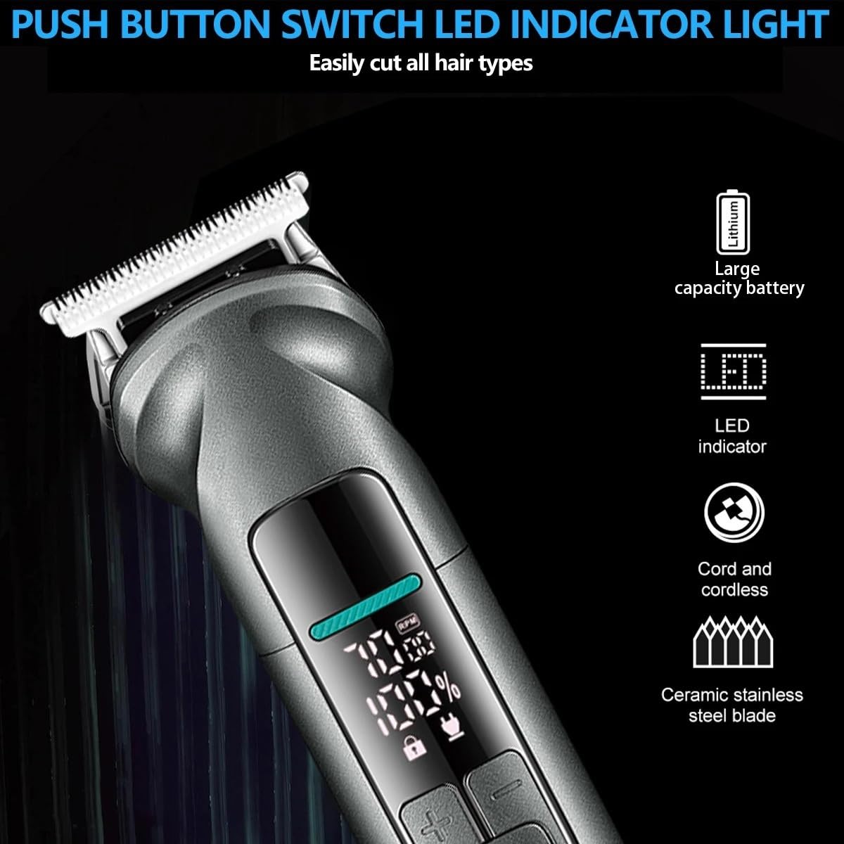 6-in-1 Men's Hair Clipper & Grooming Trimmer Set