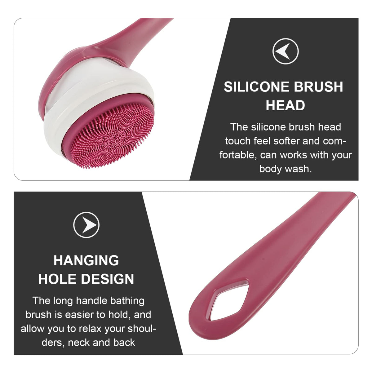 Electric Body Brush with Long Handle, Rechargeable Exfoliating Shower Scrubber