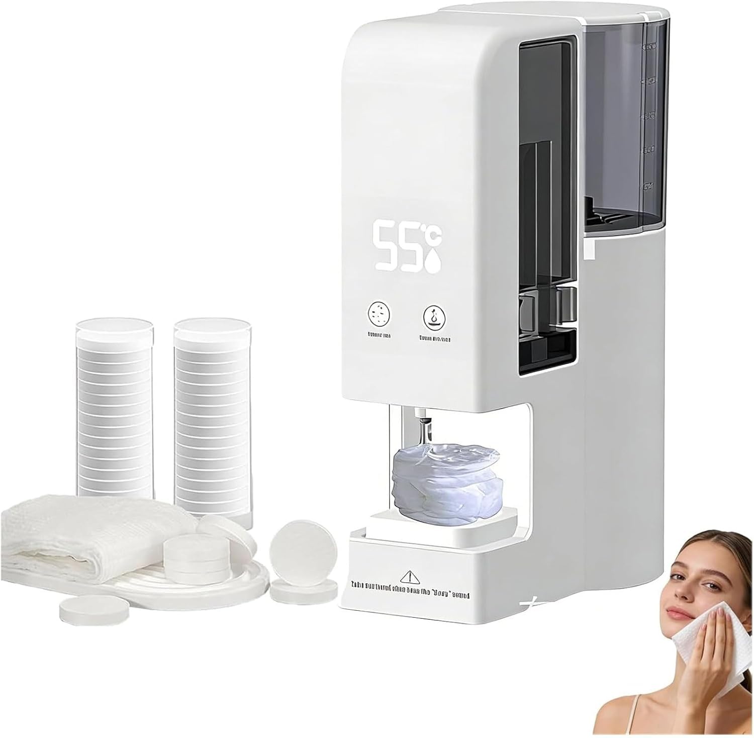 Automatic Hot Towel Dispenser with Steam, 40 Disposable Towels