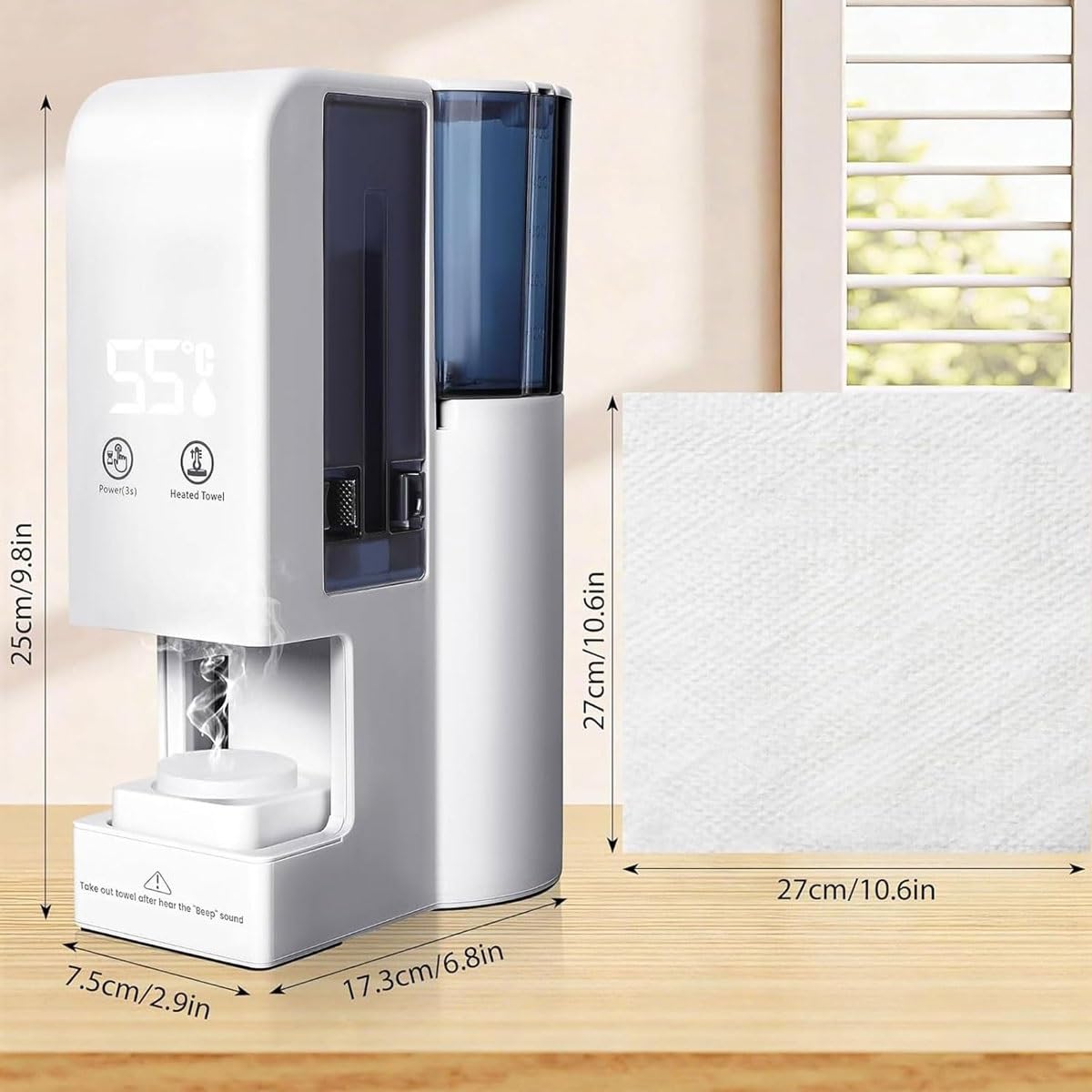 Automatic Hot Towel Dispenser with Steam, 40 Disposable Towels