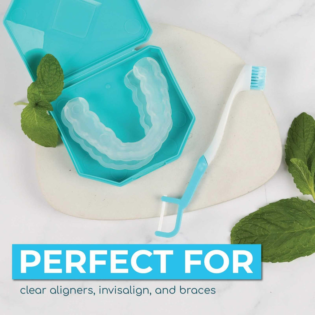 4-in-1 Disposable Whitening Travel Toothbrushes with Floss and Pick