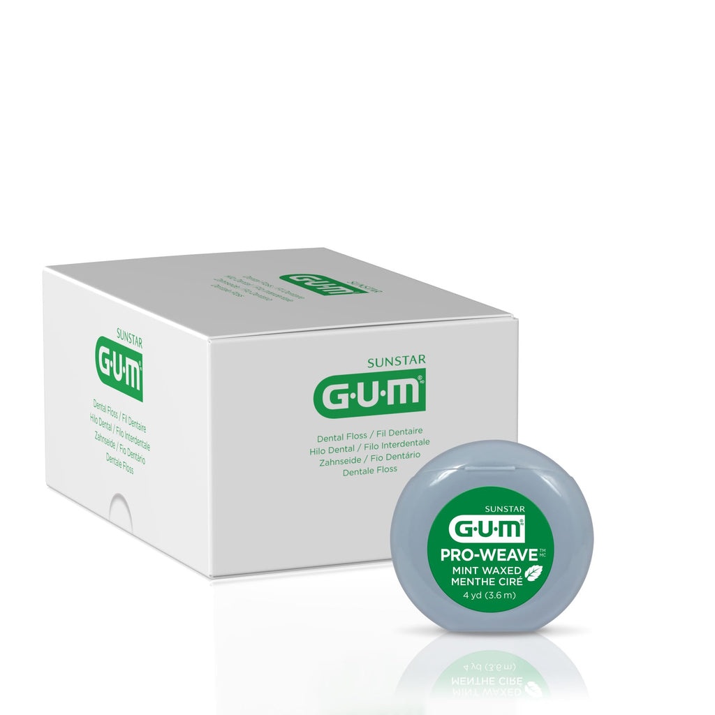 Gum Pro-Weave Woven Dental Floss, Mint Waxed, #1815, (Pack of 144)