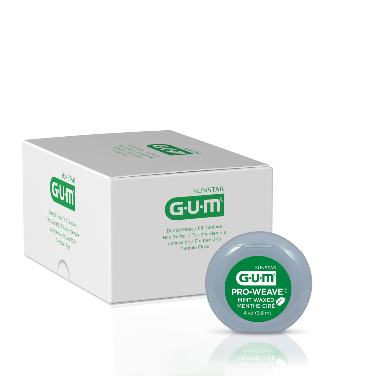 Gum Pro-Weave Woven Dental Floss, Mint Waxed, #1815, (Pack of 144)