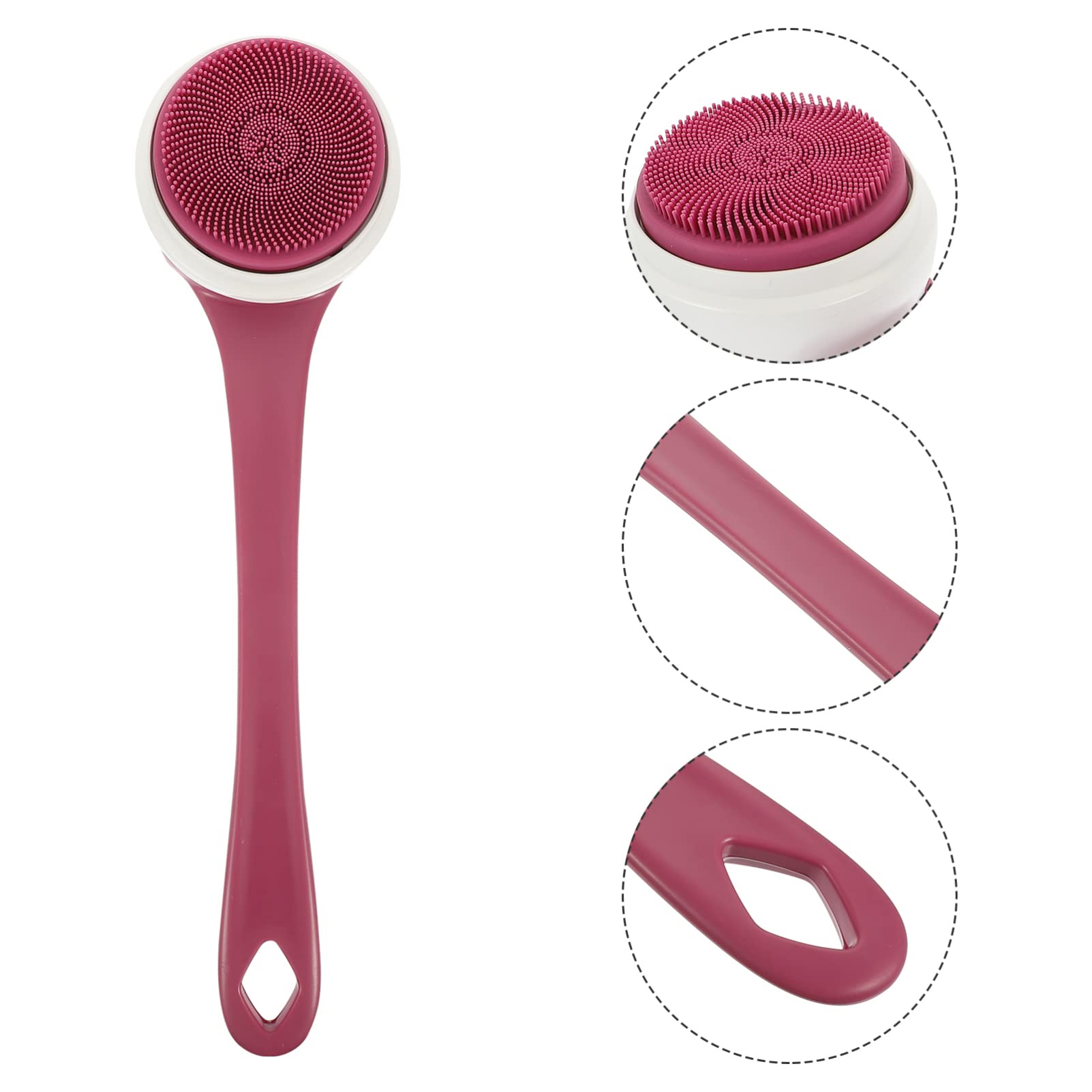 Electric Body Brush with Long Handle, Rechargeable Exfoliating Shower Scrubber