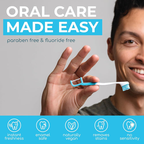 4-in-1 Disposable Whitening Travel Toothbrushes with Floss and Pick
