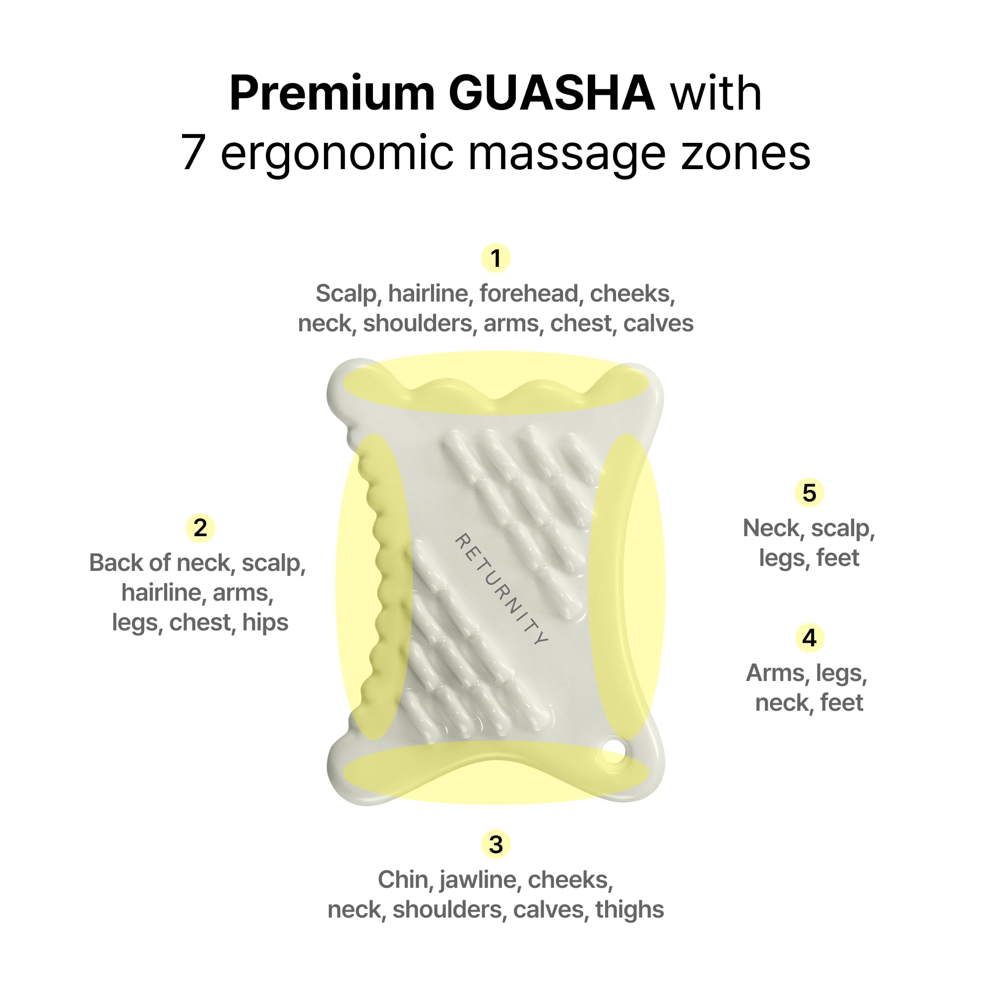 Ceramic Gua Sha Facial Tool for Lymphatic Drainage and Sculpting