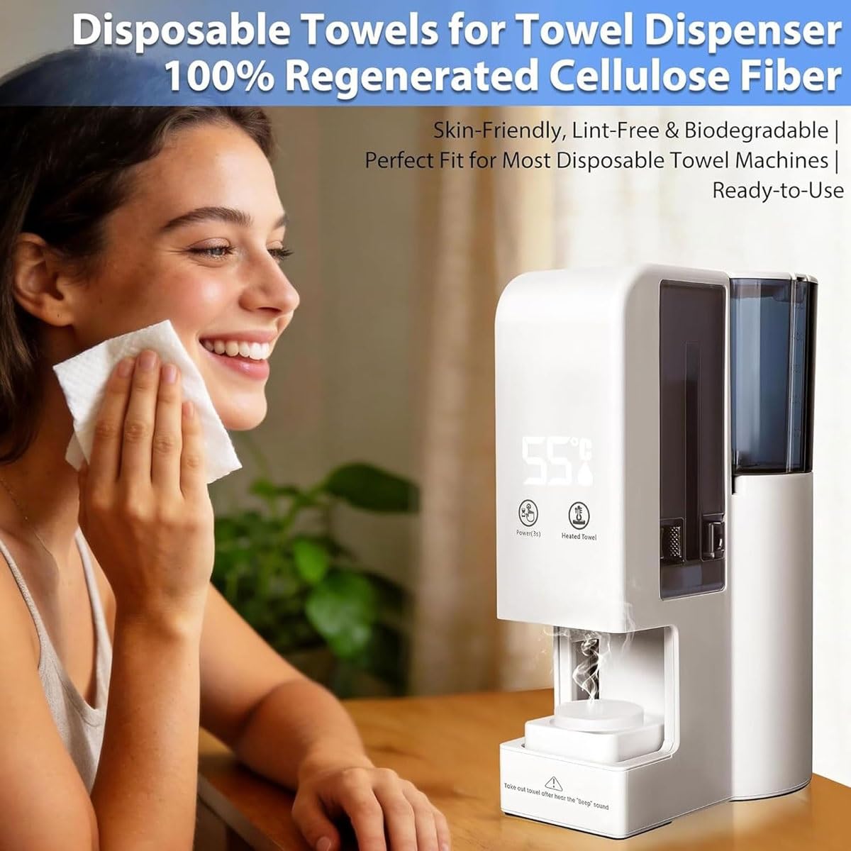 Automatic Hot Towel Dispenser with Steam, 40 Disposable Towels