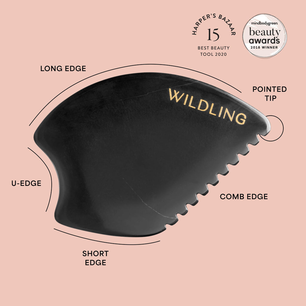 Bian Stone Gua Sha Facial Massage Tool for Sculpting & Toning