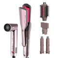 Hair Straightener & Dryer with Styling Brush and Auto-Wrap Curlers