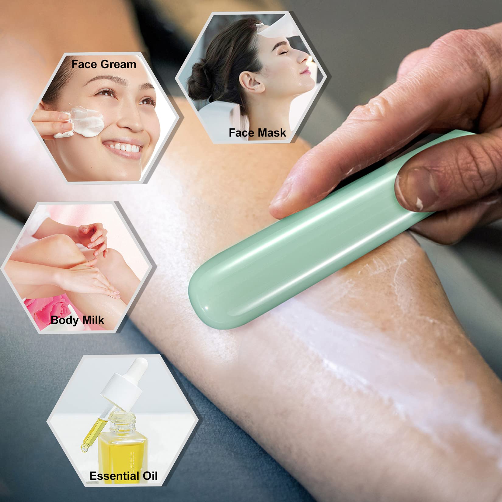 Natural Jade Gua Sha Massage & Facial Scraping Tool
