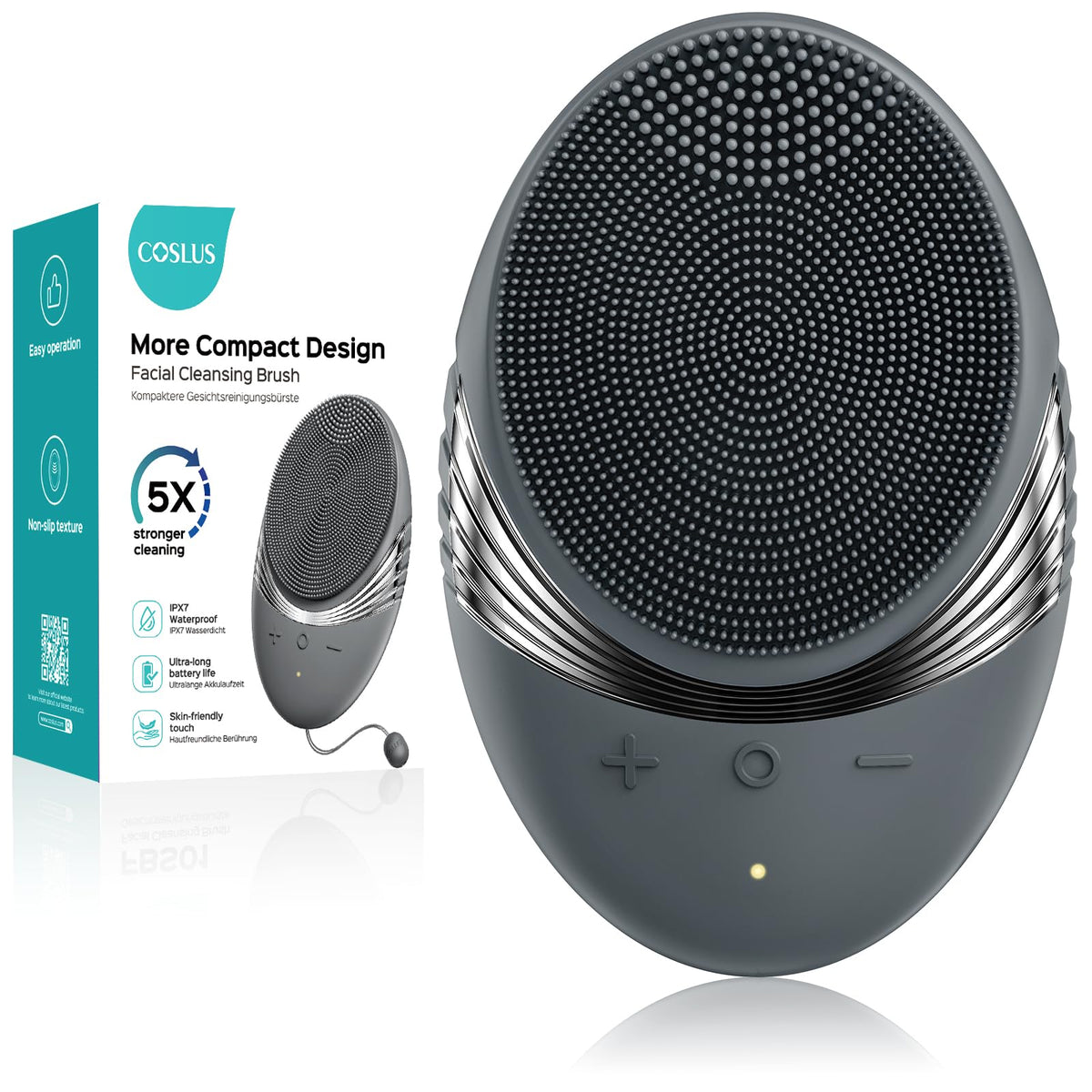 COSLUS FBS01 Facial Cleansing Brush Face Scrubber, Compact for Travel