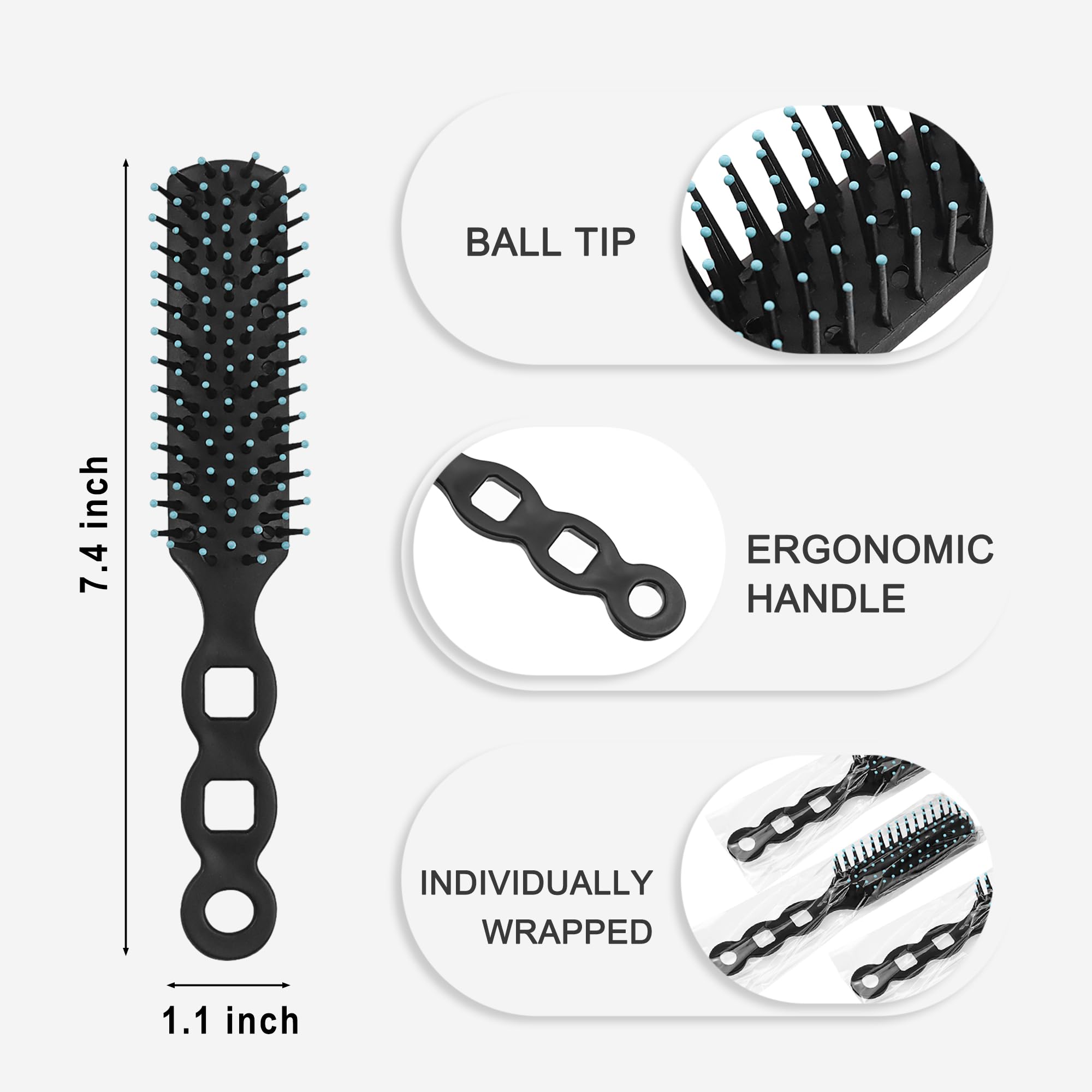 100-Piece Hair Brush & 200-Piece Comb Set, Individually Wrapped