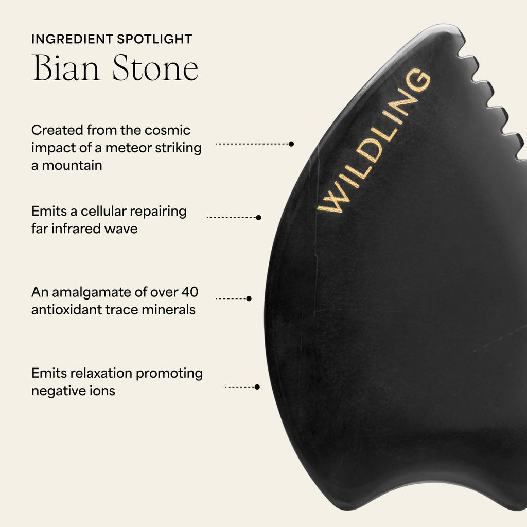 Bian Stone Gua Sha Facial Massage Tool for Sculpting & Toning