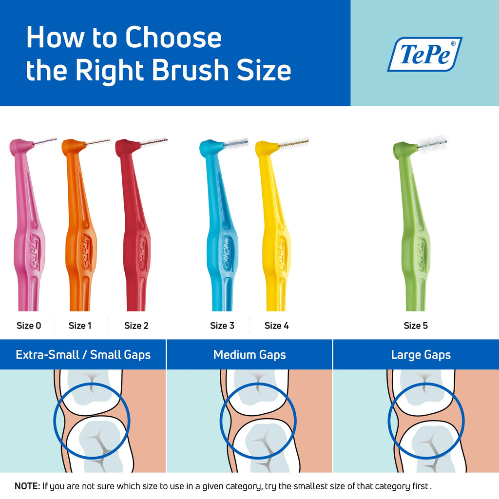 Angled Interdental Brushes for Medium Gaps, 0.6 mm, 25 Count