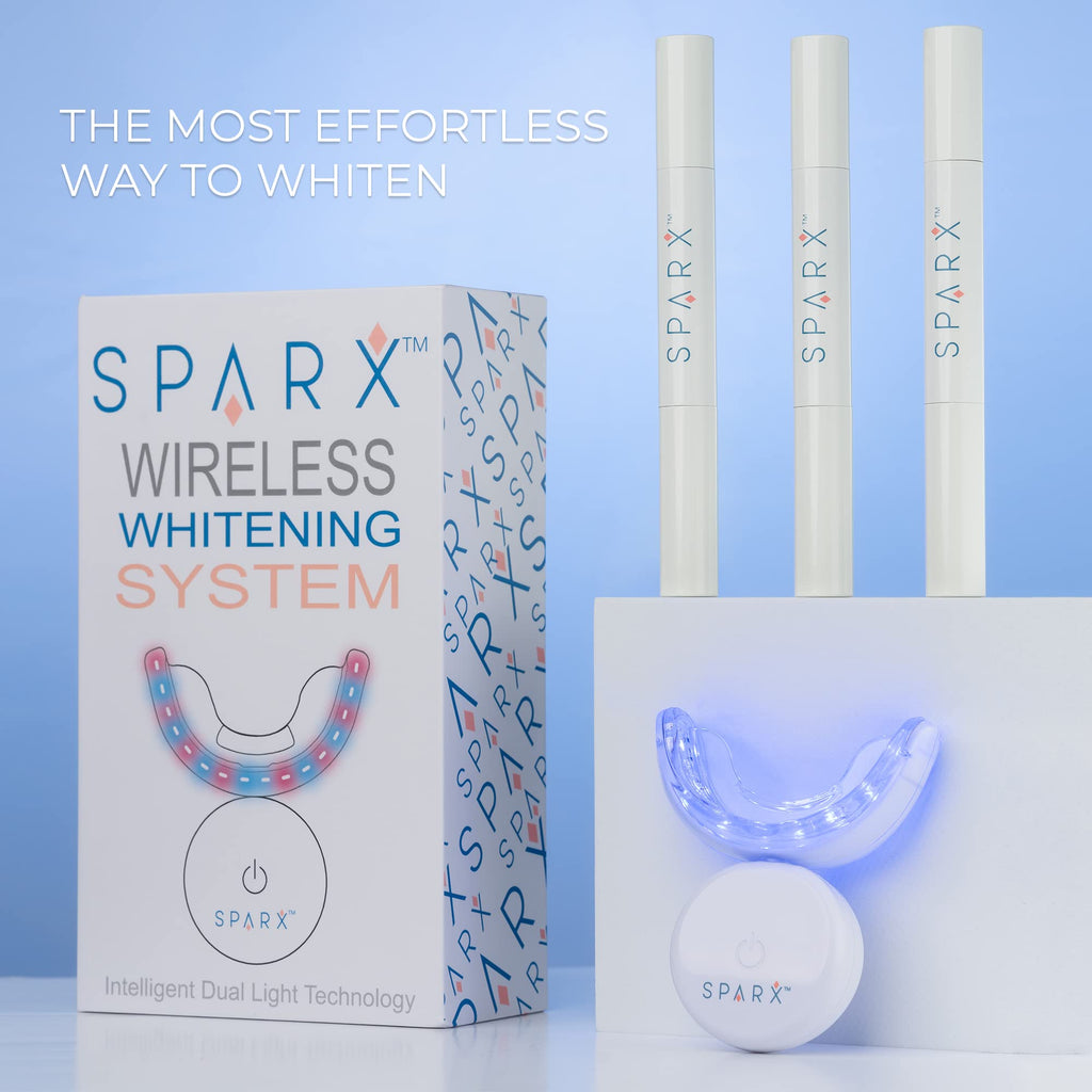 Wireless LED Teeth Whitening Kit for Sensitive Teeth with 3 Gel Syringes