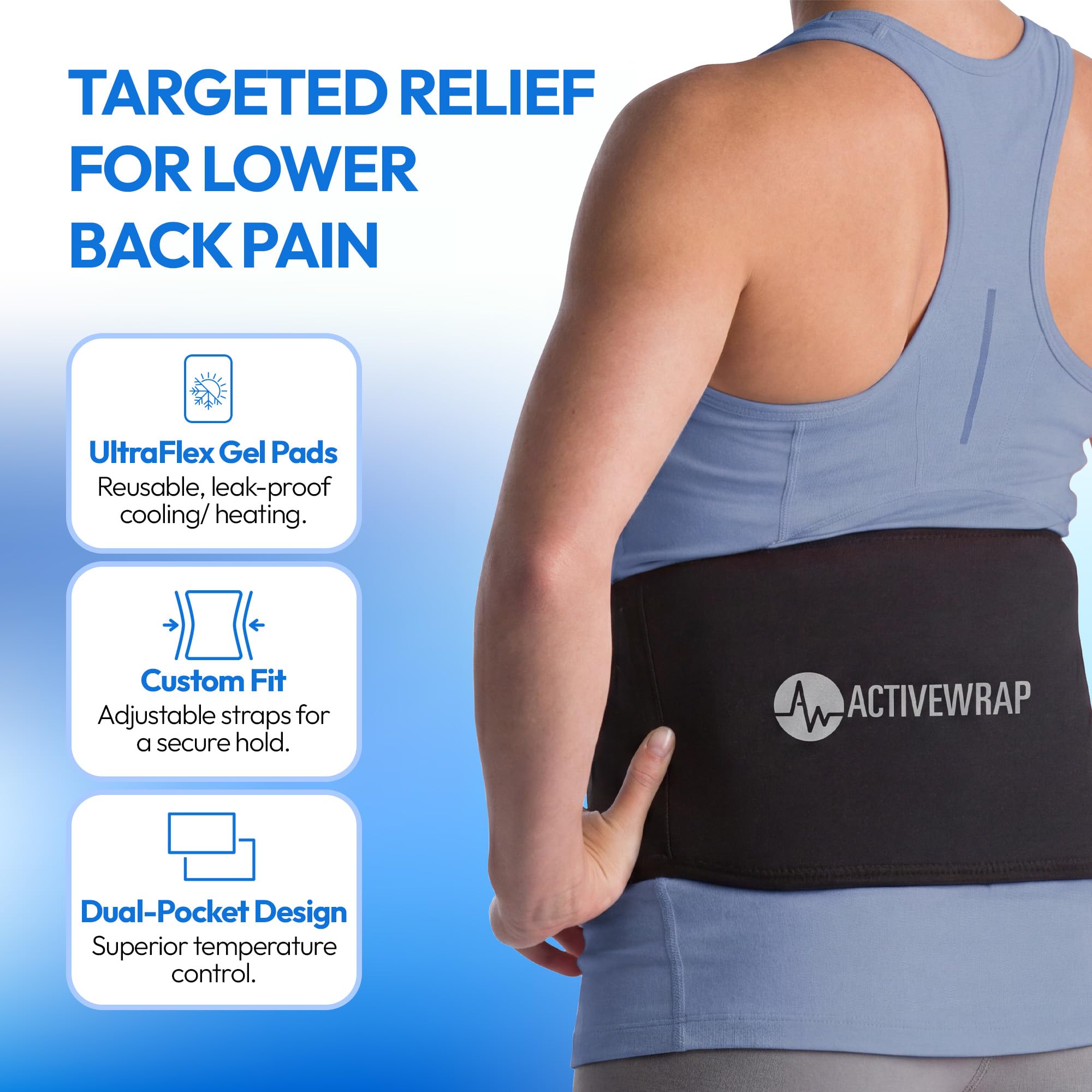 Reusable Hot & Cold Compression Wrap for Back & Hip Support