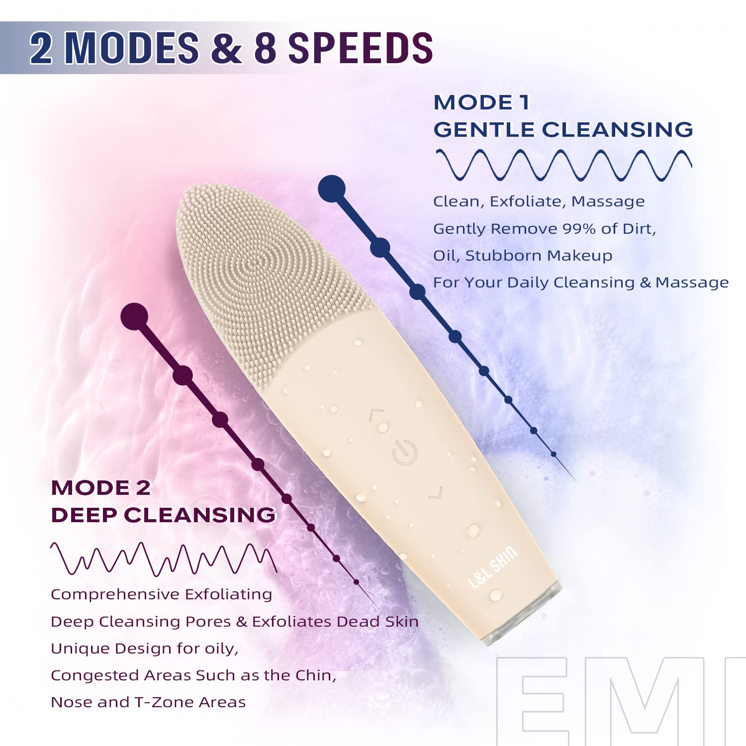 Rechargeable Silicone Facial Cleansing Brush for Deep Cleansing