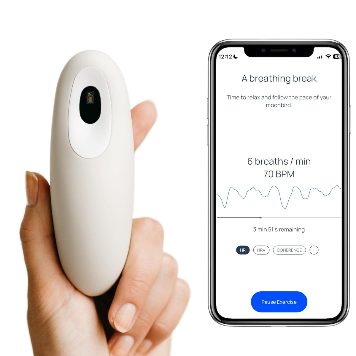 Portable Guided Breathing Tool for Relaxation & Sleep Support