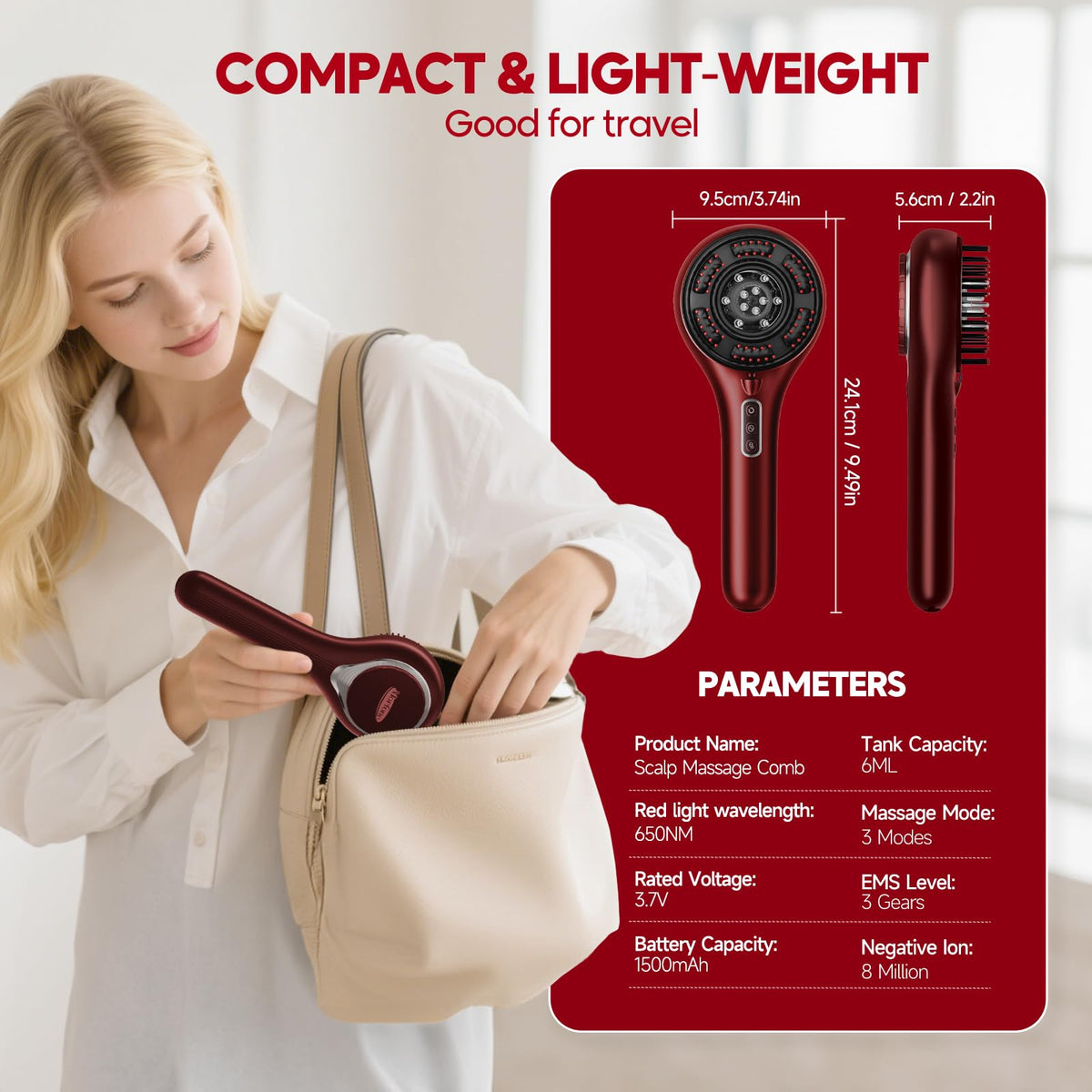 3-in-1 Electric Scalp Massager & Hair Oil Applicator