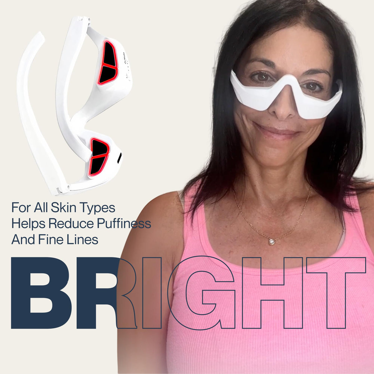 Under-Eye Skincare Tool with Red LED & Microcurrent