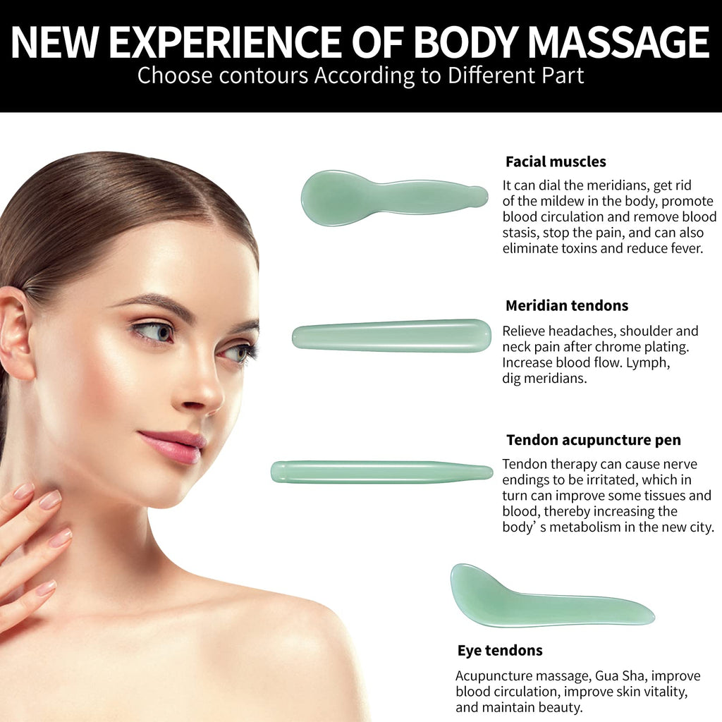 Natural Jade Gua Sha Massage & Facial Scraping Tool