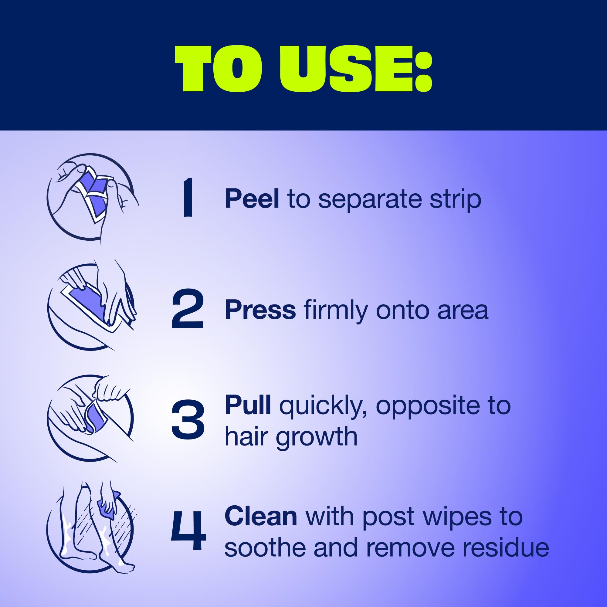 Sensitive Skin Hair Removal Wax Strips with Chamomile Extract