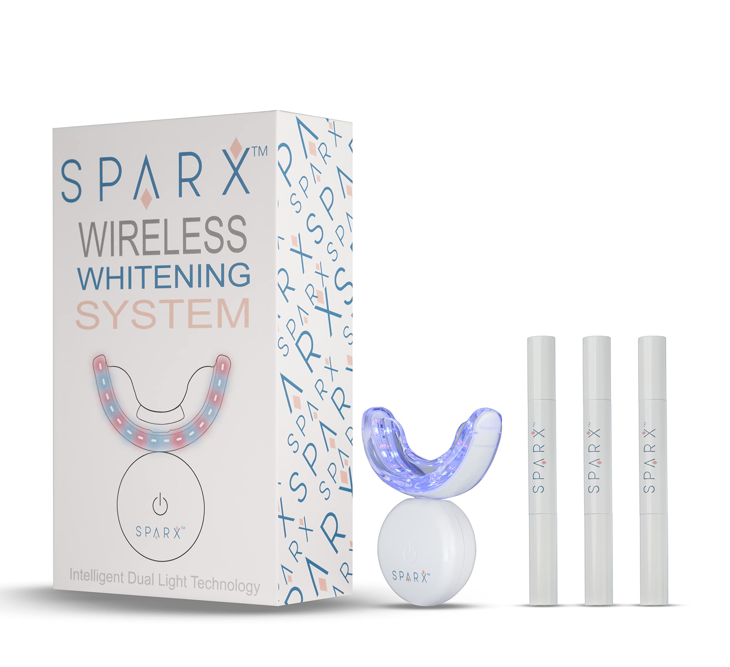 Wireless LED Teeth Whitening Kit for Sensitive Teeth with 3 Gel Syringes