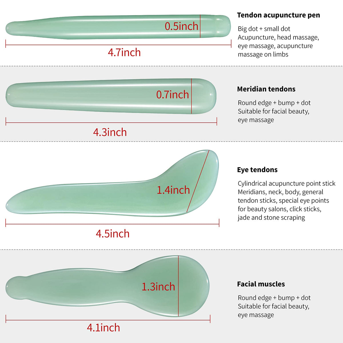 Natural Jade Gua Sha Massage & Facial Scraping Tool