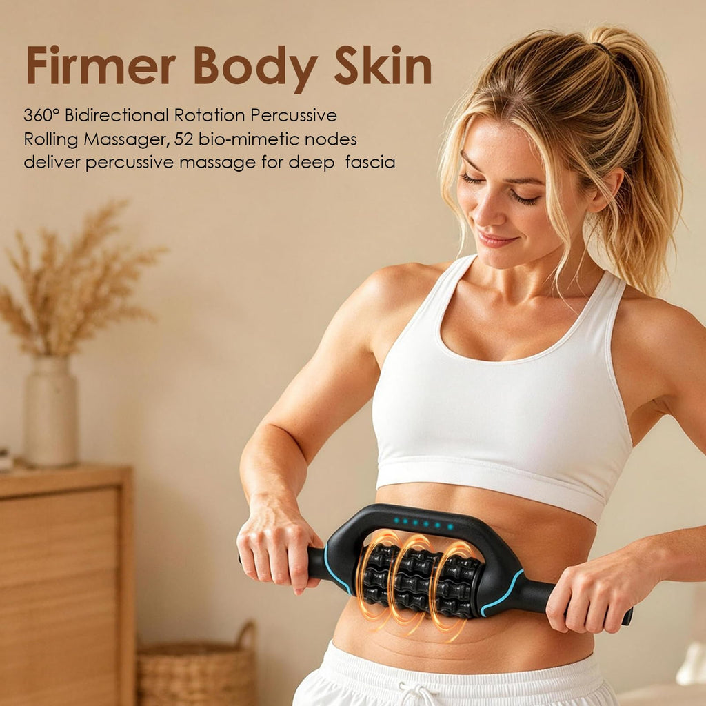 Electric Rolling Percussive Massager, Deep Tissue Massage Roller & 6 Speeds