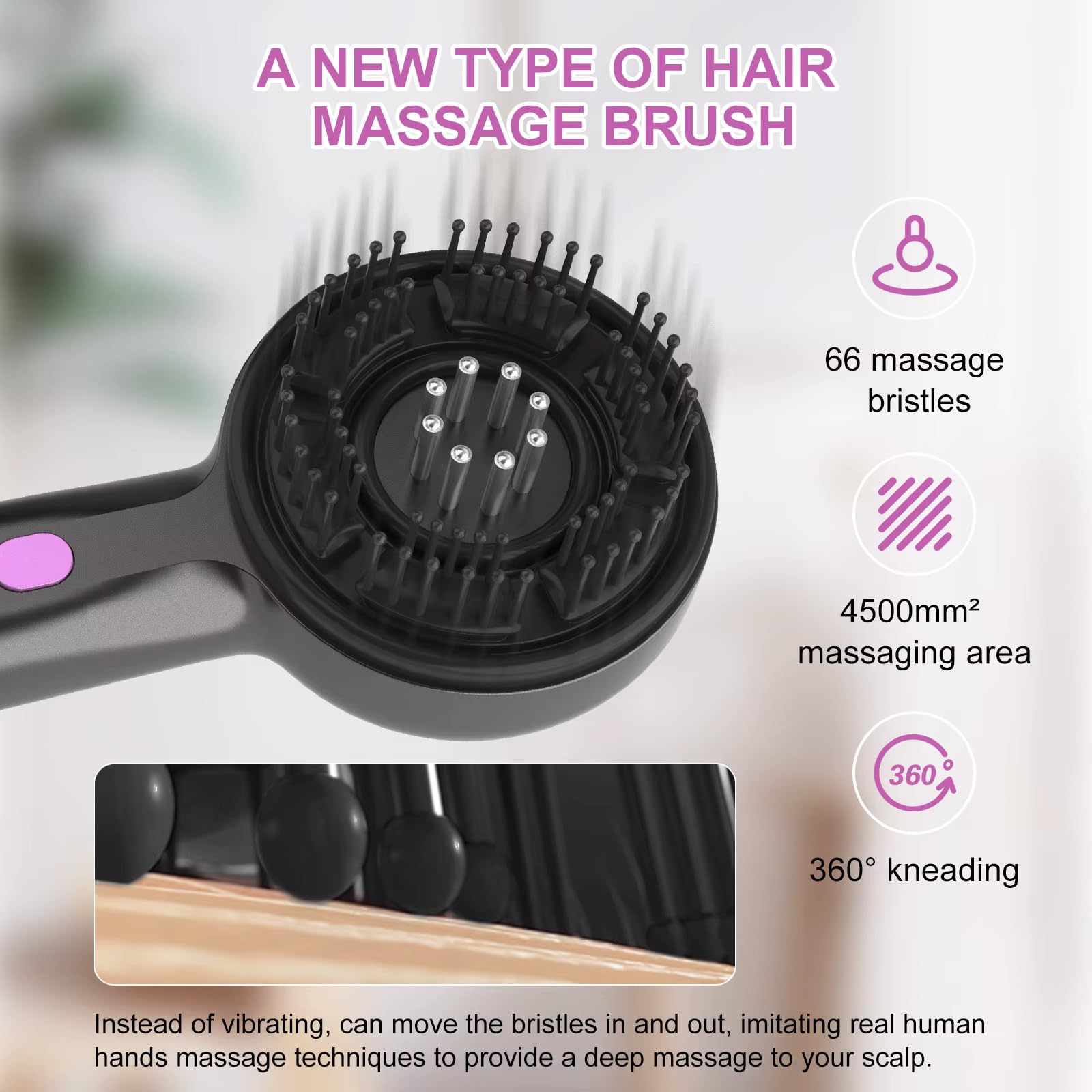 Cordless Electric Scalp Massager with 84 Kneading Nodes & 4 Modes