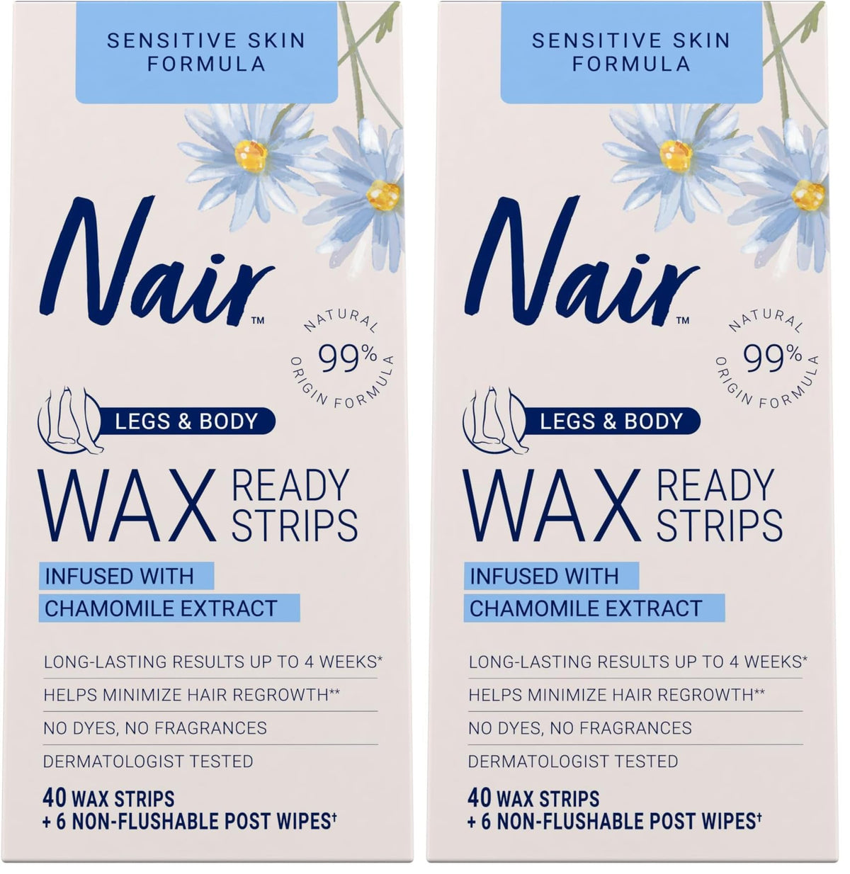 Sensitive Skin Hair Removal Wax Strips with Chamomile Extract