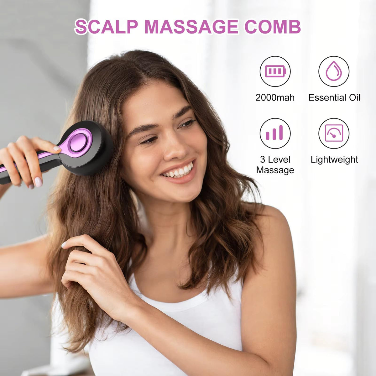 Cordless Electric Scalp Massager with 84 Kneading Nodes & 4 Modes