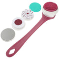 Electric Body Brush with Long Handle, Rechargeable Exfoliating Shower Scrubber