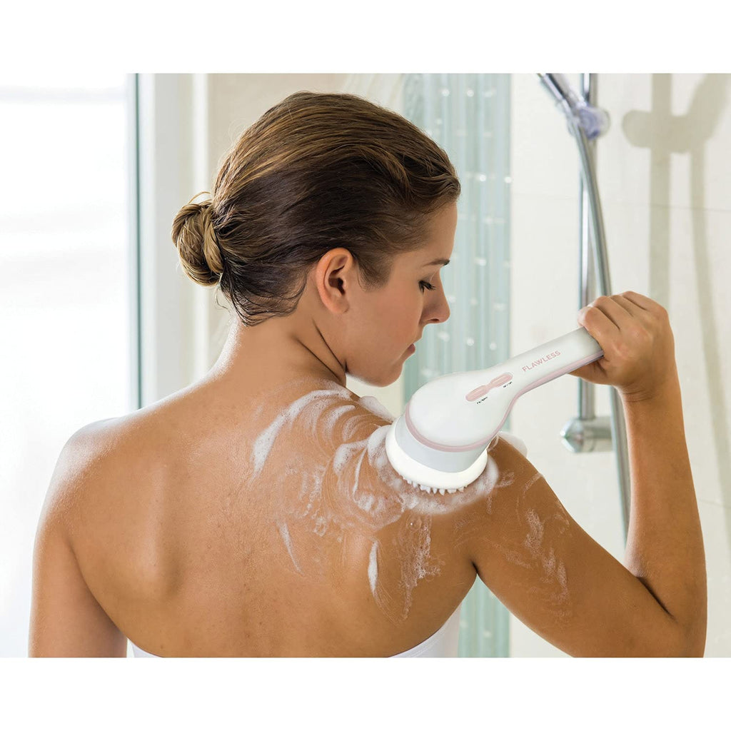 Cordless Spinning Shower Brush with 4 Interchangeable Heads