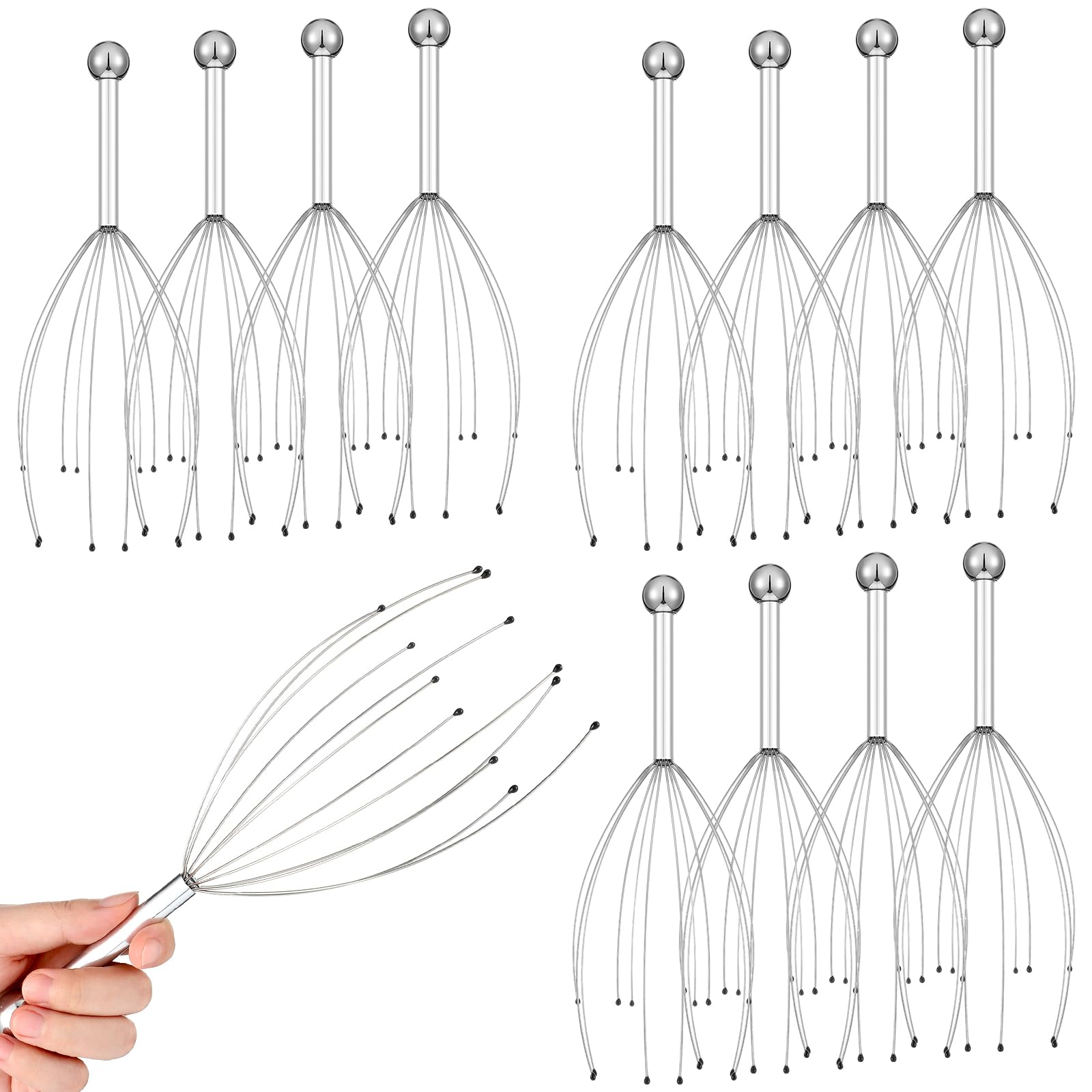 Threlaco 48 Pack Head Scalp Massager 20 Prongs Handheld Stress Relief