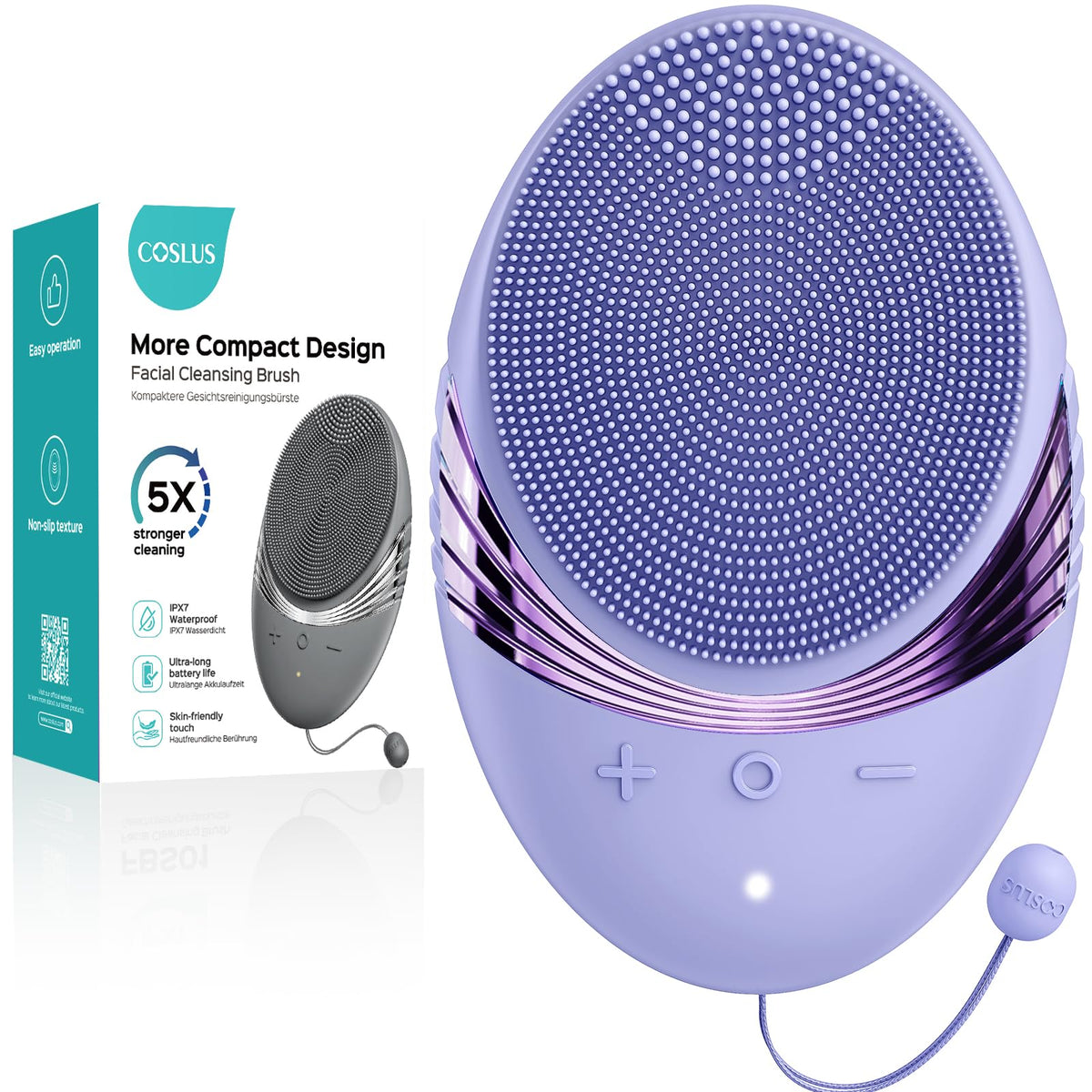 COSLUS FBS01 Facial Cleansing Brush Face Scrubber, Compact for Travel