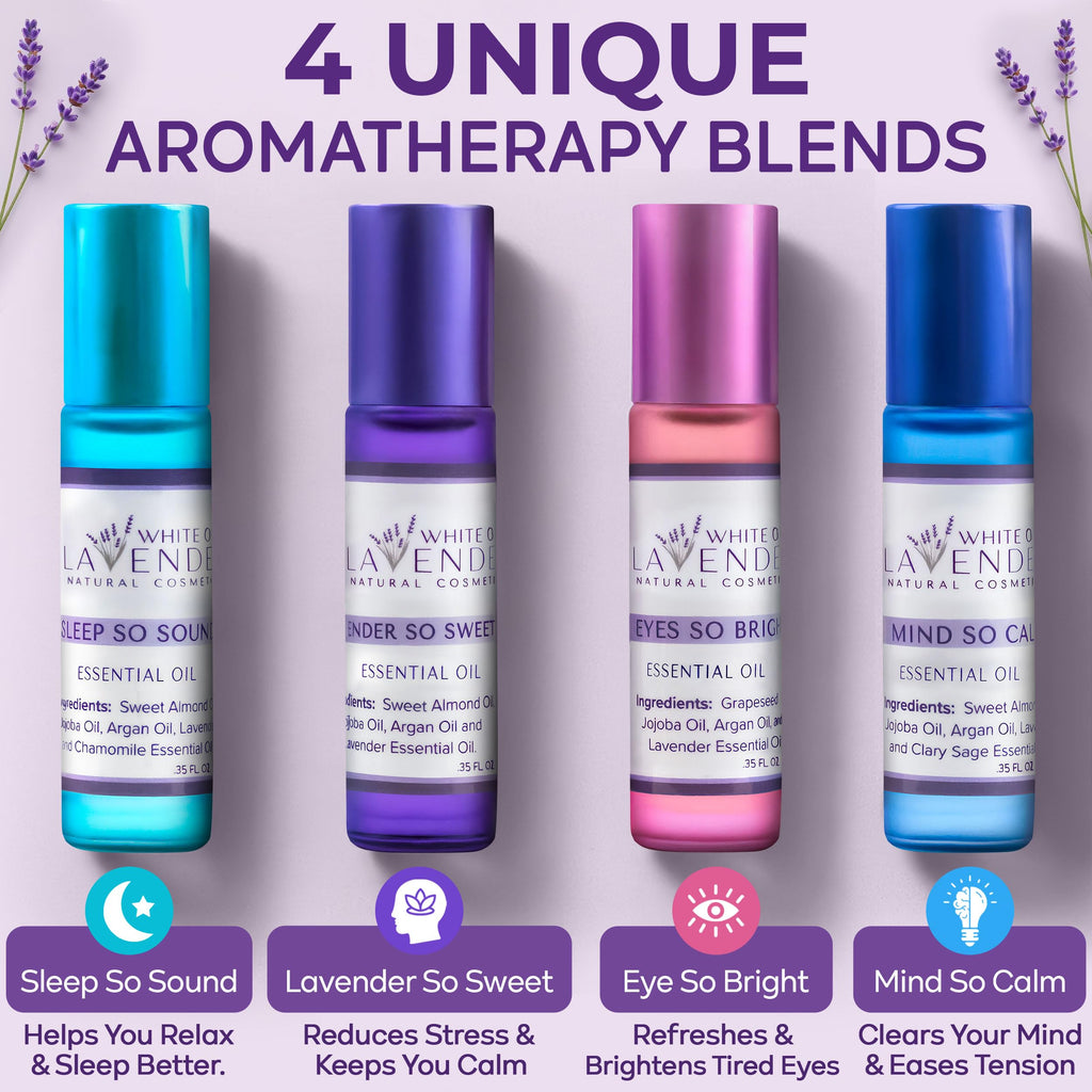 4-Piece Essential Oil Roll-On Set for Relaxation & Sleep
