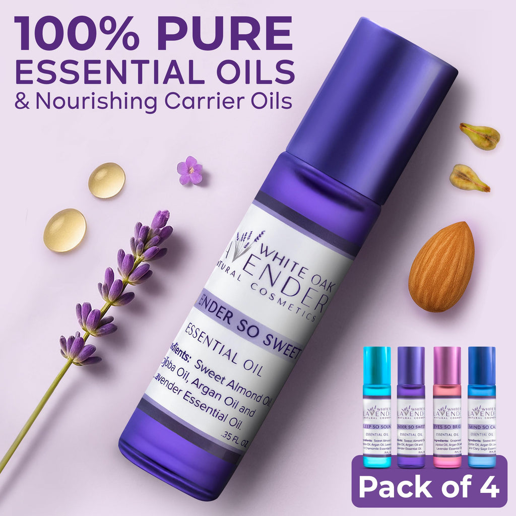 4-Piece Essential Oil Roll-On Set for Relaxation & Sleep