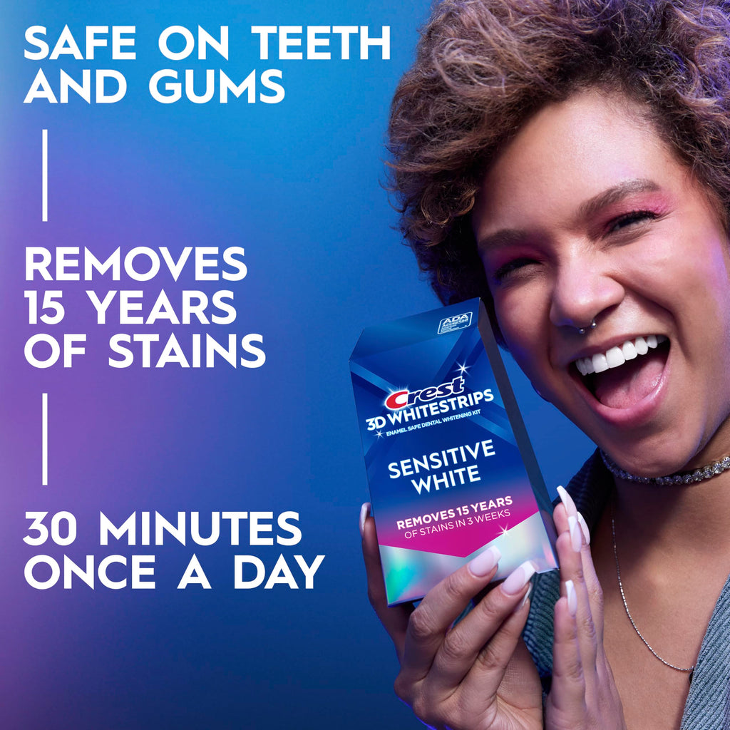 Sensitive Teeth Whitening Strips Kit, 18 Treatments