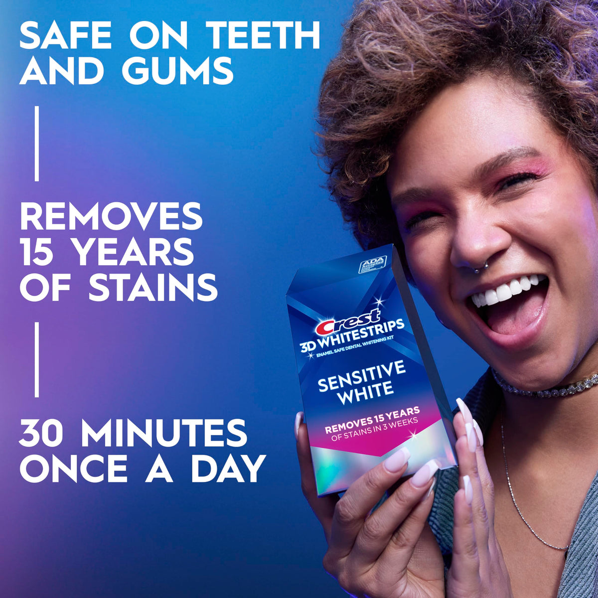 Sensitive Teeth Whitening Strips Kit, 18 Treatments