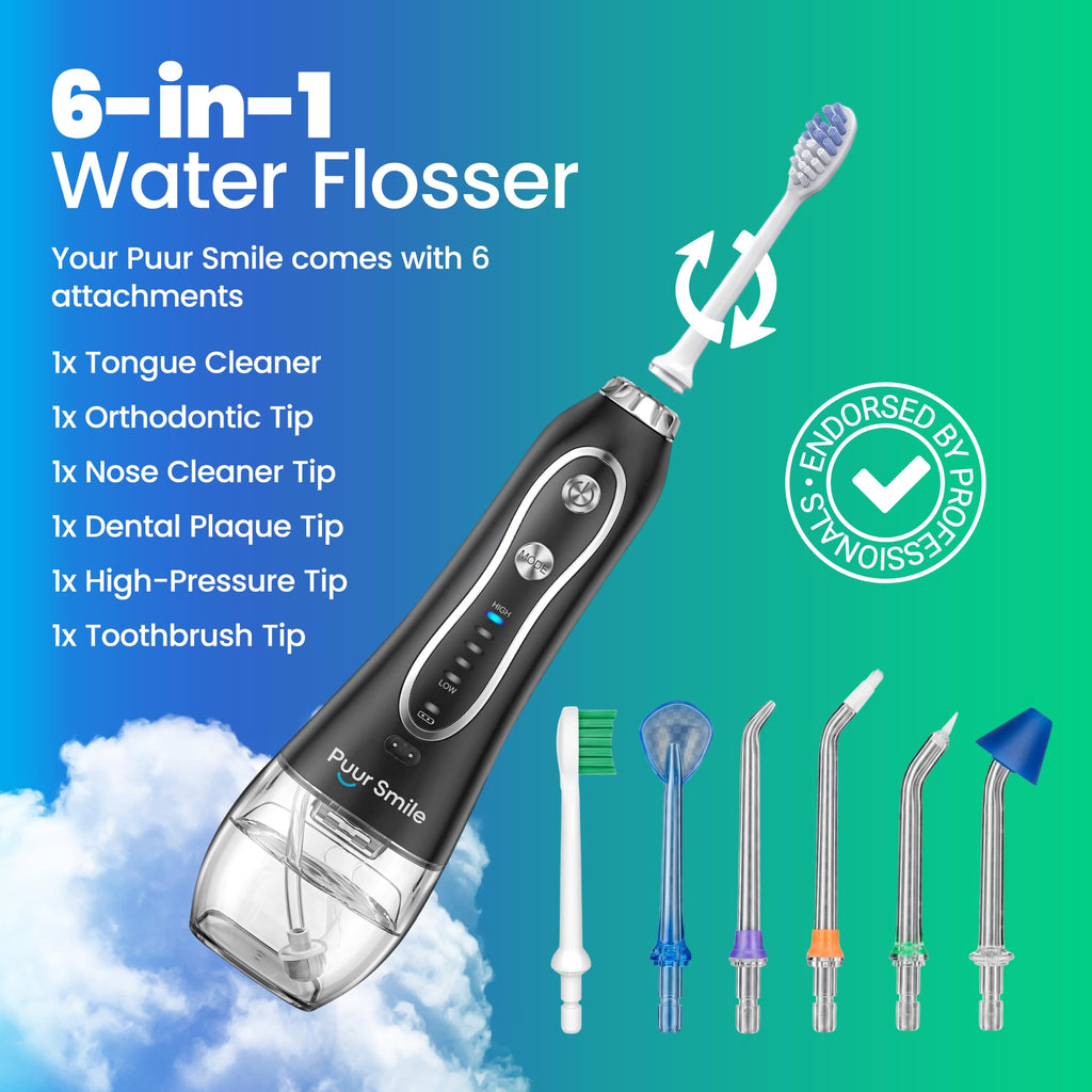 Professional Rechargeable Water Flosser with 7 Replacement Tips