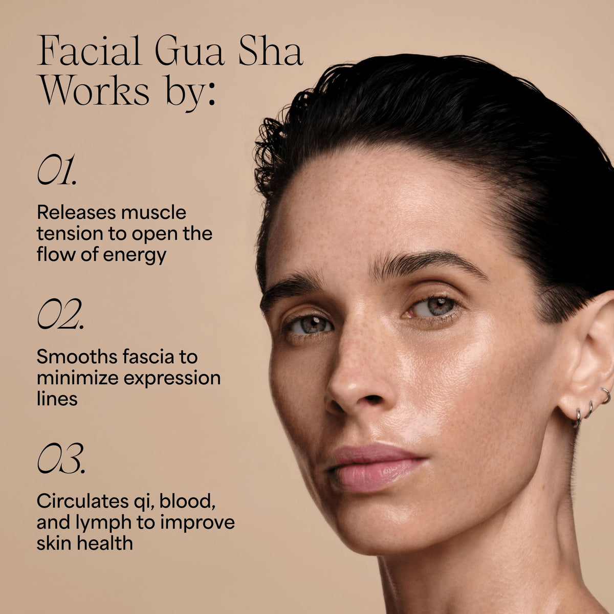 Bian Stone Gua Sha Facial Massage Tool for Sculpting & Toning